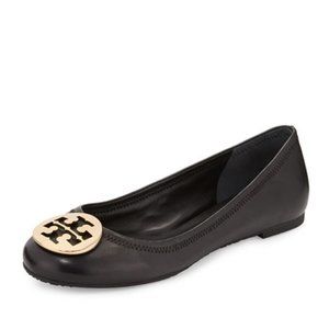 Tory Burch BRAND NEW Reva Flat, Black & Gold, Size 7